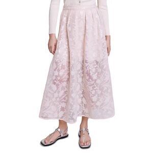 Jupon Mesh Floral Embroidered Maxi Skirt
